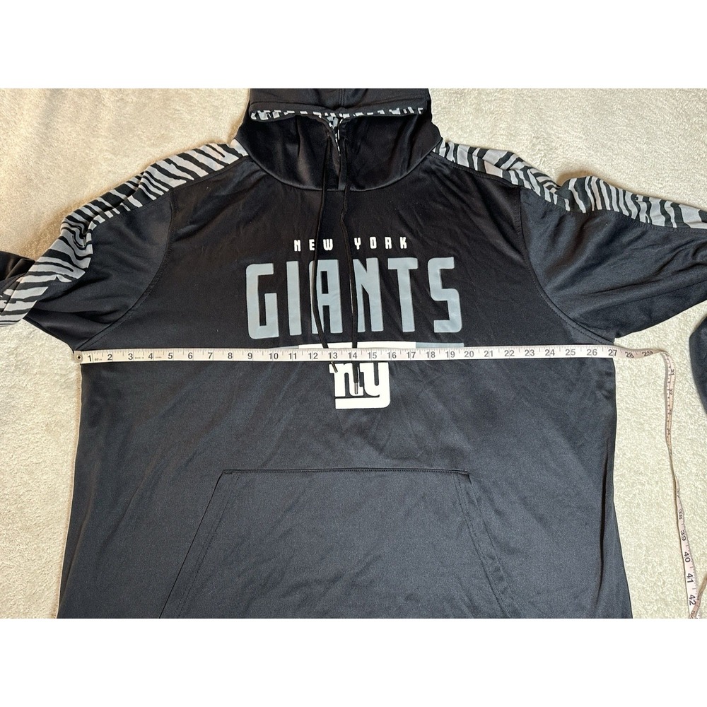 Zubaz Mens 2XL New York Giants Black Pullover Hoodie Zebra Print NFL - Picture 5 of 8
